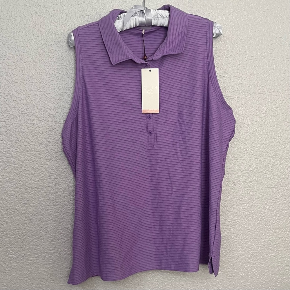 NWT Calia Golf Renew sleeveless purple polo size XXL MSRP $48